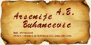 Arsenije Buhančević vizit kartica